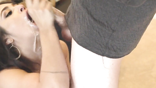 horny girl sucks cock before wild gonzo sex