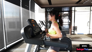 Amateur Thai MILF workout and home sex