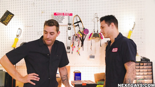 Carter Woods and Jayden Marcos fucked at the garage