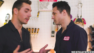 Carter Woods and Jayden Marcos fucked at the garage