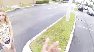 hot big ass blonde teen paid cash to fuck stranger pov