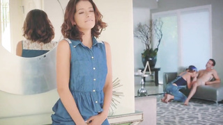 skinny teen has threesome with stepmom