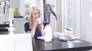 blonde teen catches her stepmom and boyfriend fuc