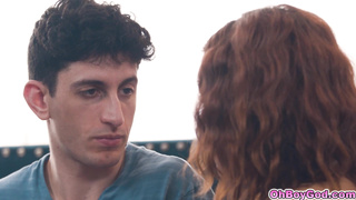 Stepmom training her stepsons endurance in bed