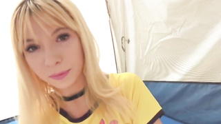 hot petite sister gets fucked in the tent while camping