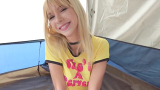 hot petite sister gets fucked in the tent while camping