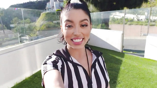 fit teens share a big cock in orgy