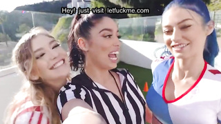 fit teens share a big cock in orgy