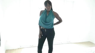 big titty ebony milf fucks the life out of a big dick in pov 2