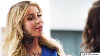 TS Gracie Jane makes asian lawyer squirt