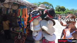 Amateur Thai Euro couple travel and sex