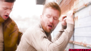 Olivier stokes himself while getting fuck