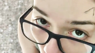 Petite Brunette Slut Gets Cumshot