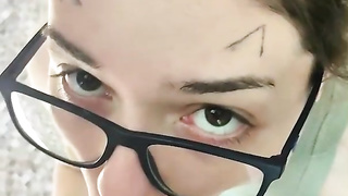 Petite Brunette Slut Gets Cumshot