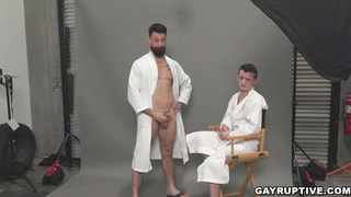Male co-stars. Alpha Wolfe and Grant Ducati fuck on set