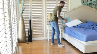 tiny teen gags on neighbor's big cock