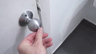 hot black teen fucks older white dick in bathroom for facial