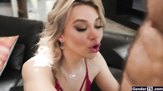 Small tits shemale Emma Rose manhandled