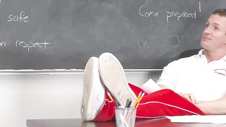 skinny [censored] teen fucked to orgasm by coach in class