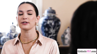 Brunette babes pussy licking milf boss