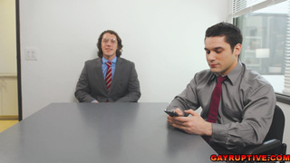 Office fuck for Andrew Miller and Paul Canon