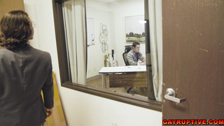 Office fuck for Andrew Miller and Paul Canon