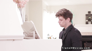 Husband anal fucks sexy shemale wife