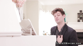 Husband anal fucks sexy shemale wife