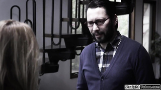 Blonde fucked by landlord to pay college