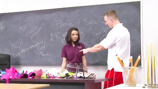 hot teen [censored] girl fucked by coach in classroom