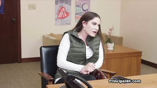 Principal fucks big ass MILF on his desk