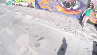 big tits petite teen paid cash to fuck stranger in public pov