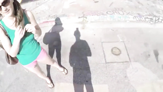 big tits petite teen paid cash to fuck stranger in public pov