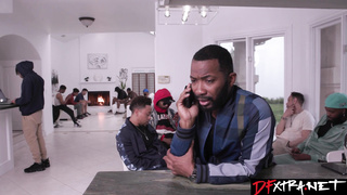 Harley King blowbanged by 20 black dudes!