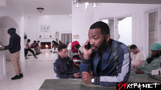 Harley King blowbanged by 20 black dudes!