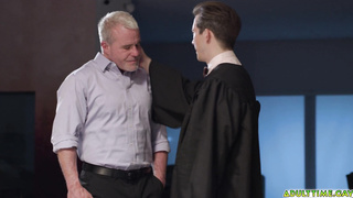 Gay teacher and student fuck sesh in bed