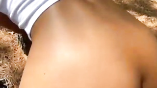 Ebony Babe Creampied in Public