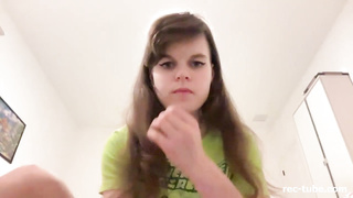 horny teen on cam shows her big breasts