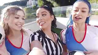 fit teens share a big cock in orgy 2