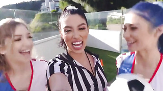 fit teens share a big cock in orgy 2