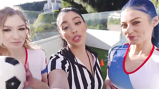 fit teens share a big cock in orgy 2