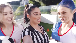 fit teens share a big cock in orgy 2