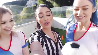 fit teens share a big cock in orgy 2