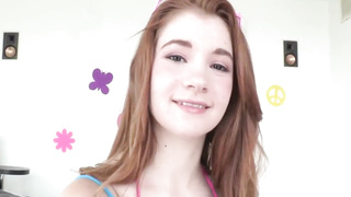 hot redhead teen enjoying a rock hard dick in her pussy