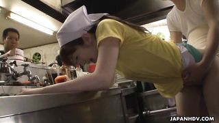 Plumbing the cook in the back of the kitchen