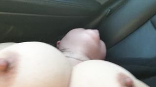 Phat Boobs Japanese COUGAR Swinging in the Truck