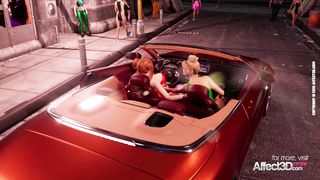 Big tits blonde cop having threesome sex with two futanari lesbians