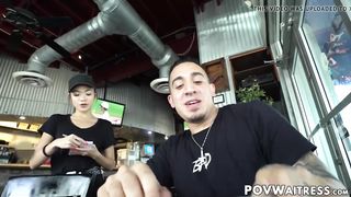 Youthful Chinese waitress Vina Sky does anything for additional currency