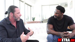 Tiny wife fucked by a BBC next to hubby