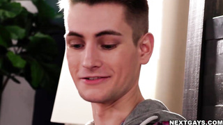 Blake's huge black cock rims Trevor's tight ass